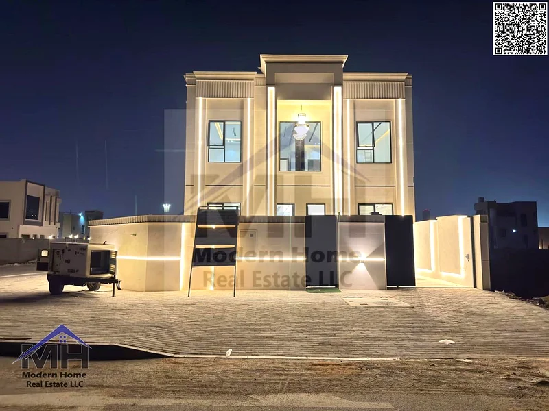 With a price including registration fees and without annual fees, own a luxurious corner villa for sale in Ajman. First resident, freehold, central AC63906645184641113