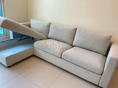 Ikea vimle L shape sofa bed beige color