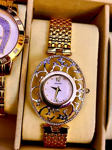 Authentic Balmain Watch with 84 Natural Diamonds Swiss Made Sapphire Crystal Mother of Pearl Dial