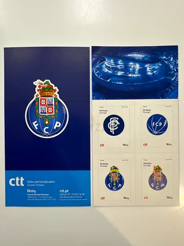 Limited Edition FC Porto Stamps with Football club logo evolution.