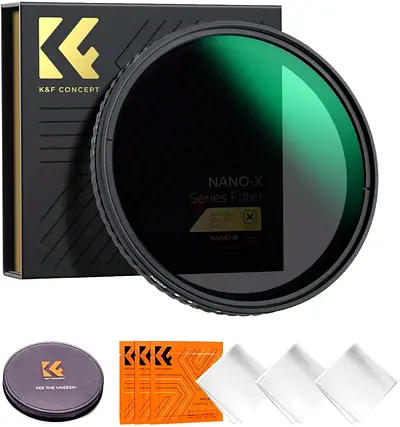 KF Concept 67mm ND2-32 Variable ND Filter 1-5 Stop VND | Nano-X Series | ND2-ND32 Neutral Density F