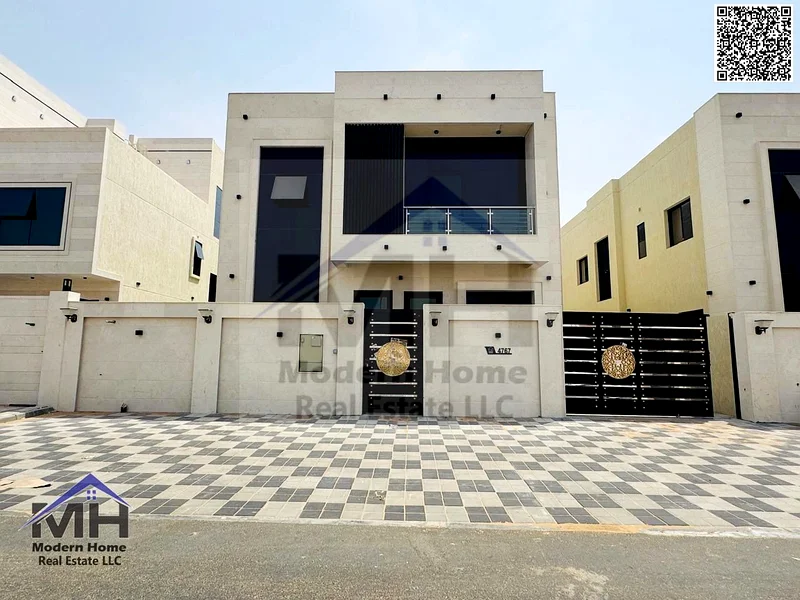 Without annual fees, own a modern villa in Ajman, freehold, first inhabitant, super deluxe finishing, next to services, opposite Azha Community63906645205249110