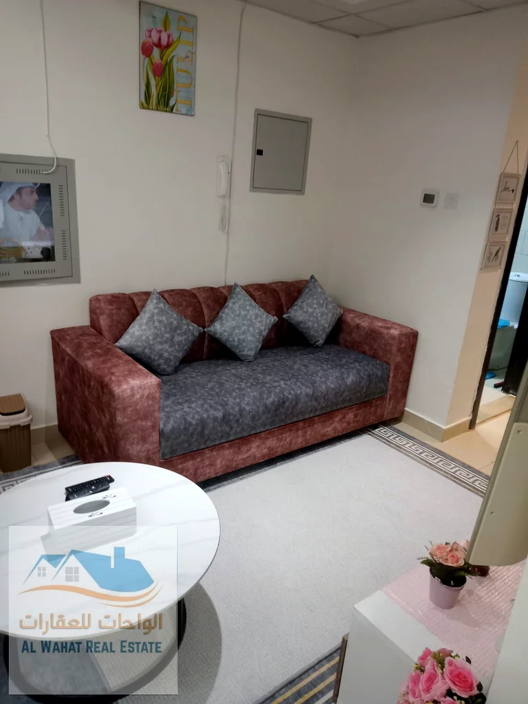A furnished studio is now available for rent with a large area, a separate kitchen, and a balcony in the Jasmine Towers.63716039265538113