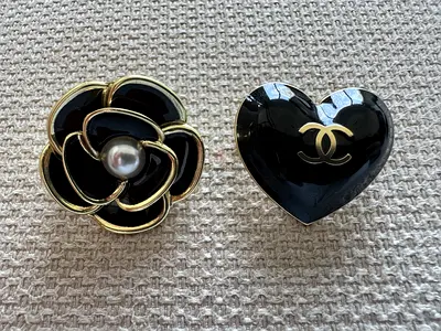 Elegance Redefined: Chanel Floral  Heart Charm Set