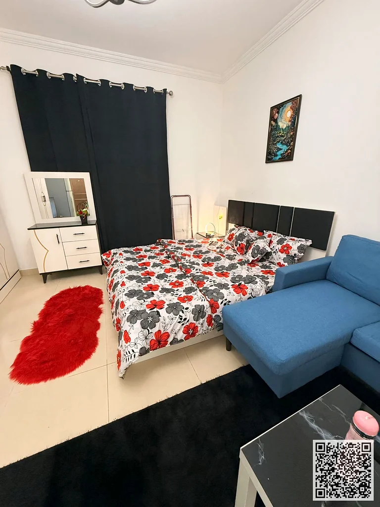 The most luxurious and beautiful furnished studio for monthly rent in Ajman, spacious area, VIP furniture, super deluxe finishes63837479707521111