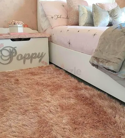 Boho glitter pink shaggy Fur Rug for a Stylish Touch