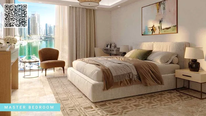 شقة بغرفتي نوم مصممة بشكل حديث في أبراج كريك عجمان63874251894914114