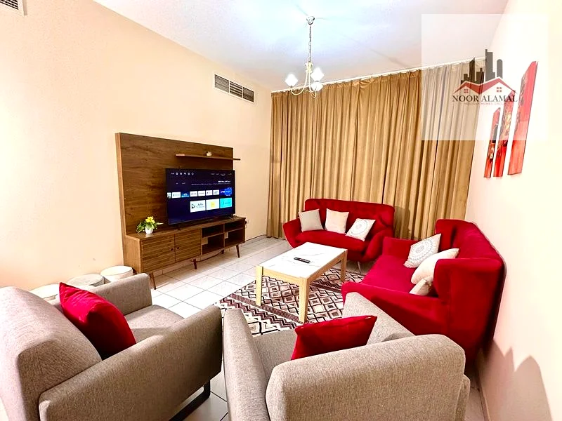 Sharjah Al Qasba, two rooms, a hall, a kitchen with all the necessities, two bathrooms, and a balcony. The price is 5,900, including all bills.63827872127106110