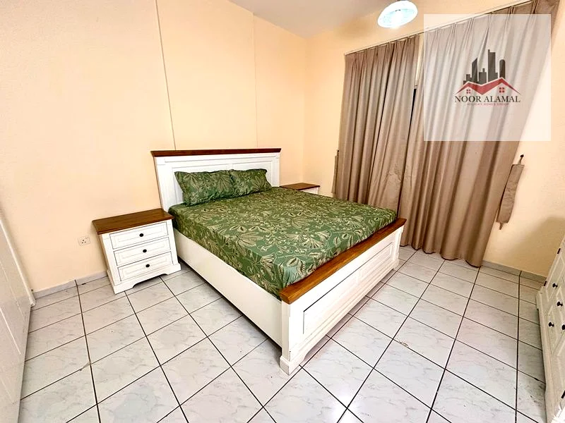 Sharjah Al Qasba, two rooms, a hall, a kitchen with all the necessities, two bathrooms, and a balcony. The price is 5,900, including all bills.63827872127106114