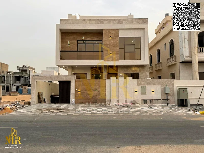 A villa with a price including registration and ownership fees on the main street, ready for occupancy in the most upscale areas of Ajman, freehold fo63882954102274110