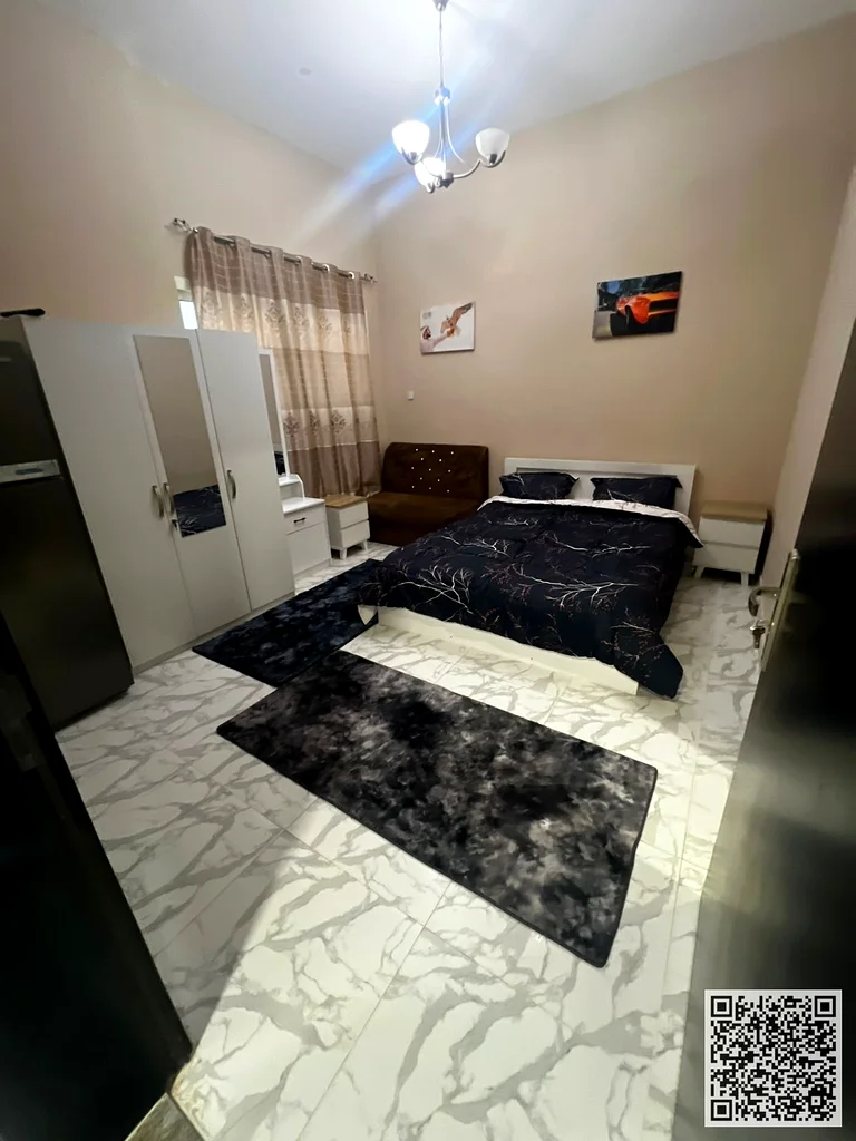 The most luxurious and beautiful furnished studio for monthly rent in Ajman, spacious area, VIP furniture, super deluxe finishes63838222950273110