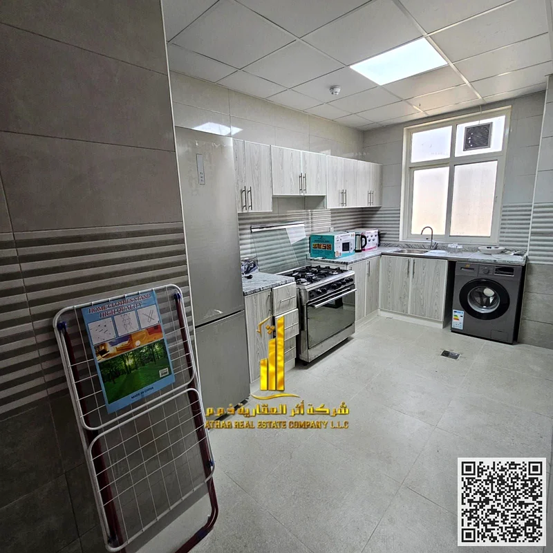 First tenant, the most luxurious and upscale, two rooms and a hall, fully furnished, for monthly rent in Al Rashidiya, next to the Governor’s Palace63838457479042114