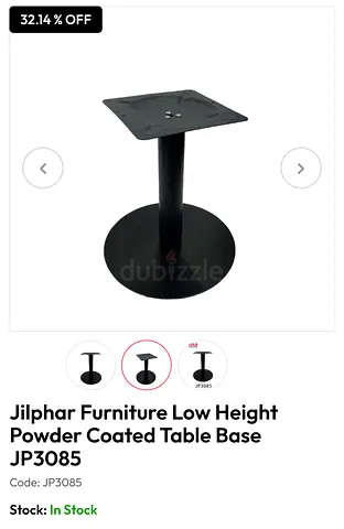 A pair of Low Height Powder Coated Table Base - JP3085