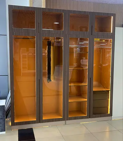 Modern Stylish Wardrobe with Elegant Glass Panels