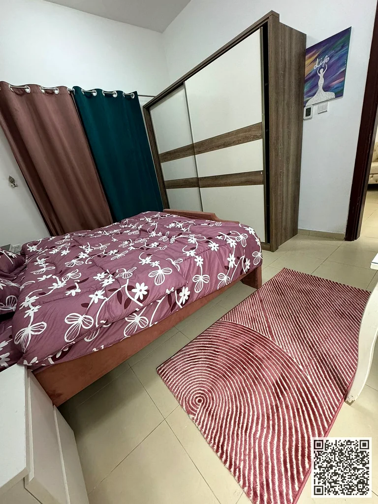 Furnished One-bedroom apartment for monthly rent ✅ in City Towers - Khalifa Street - Ajman, elegant furnishings ✅ All bills included with parking63838333426691113