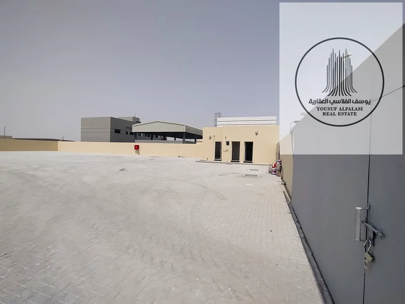 For rent in Al Sajah a garden with an office and an interlocking bathroom an area of ​​14,500 square feet, electricity 30 kilowatts, price 220,00063622638678914111
