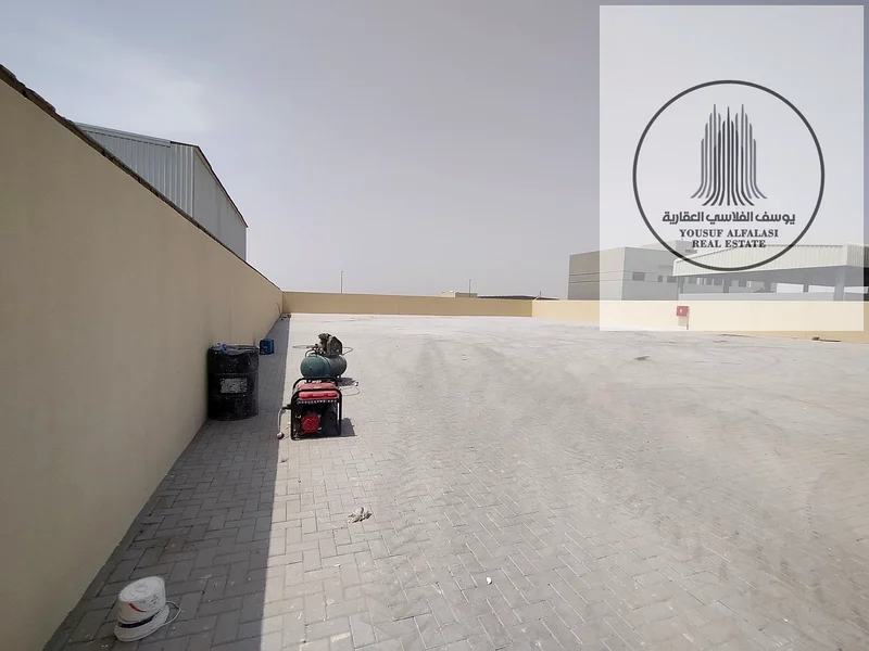 For rent in Al Sajah a garden with an office and an interlocking bathroom an area of ​​14,500 square feet, electricity 30 kilowatts, price 220,00063622638678914113