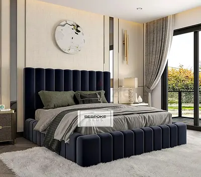 Luxury fabric bed king size