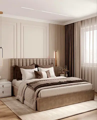 Stylish and Modern King Size Bed with Luxurious Bedding