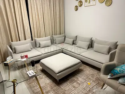 IKEA Söderhamn corner sofa with ottoman six seat