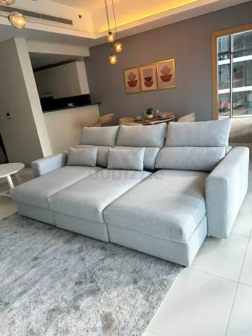 Ikea Eskilstuna L-shape sofa-bed with storage light-gray