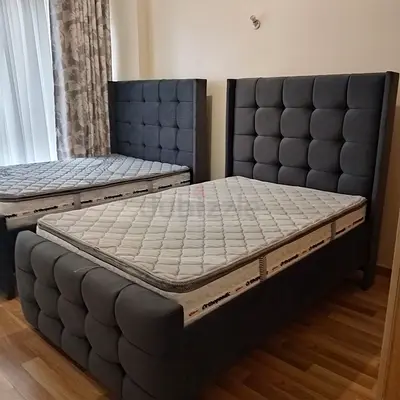 Elegant Grey Fabric Bed Frame Brand New