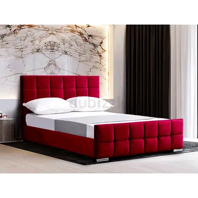 Stylish Red Velvet Bed Frame for Sale!