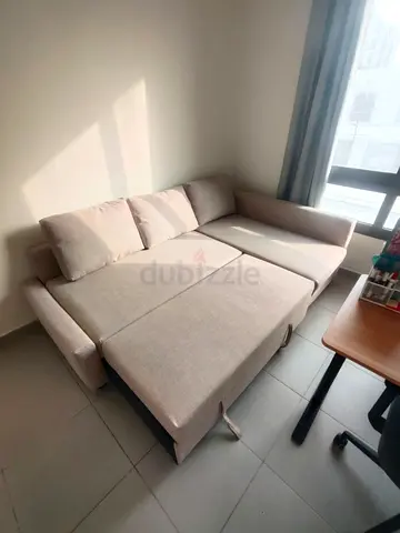 Ikea L Shape Sofa cum bed with big storage in L , and You can fix the L left and right any side