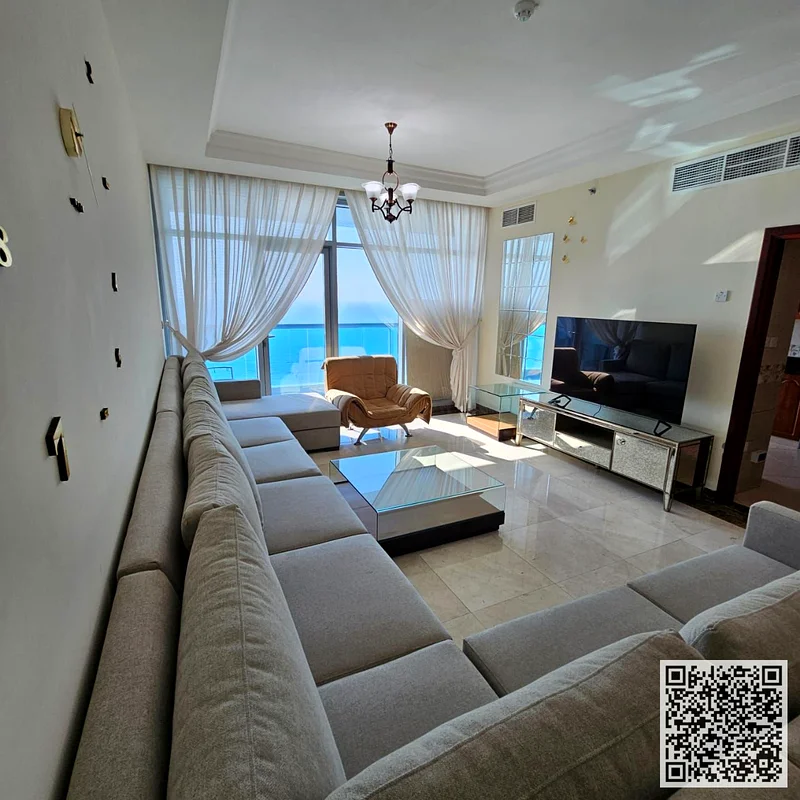Sea view, Three-bedroom apartment (duplex) for monthly rent 🏡 in the Corniche Residence Towers, Ajman ✅ All bills included, with gym, pool, , parking63853241209347110