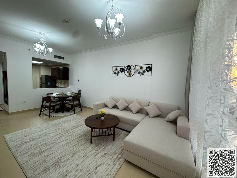 🏡 الشقة الفاخرة والأنيقة المفروشة بالكامل والمكونة من غرفة نوم واحدة للإيجار الشهري في برج الياسمين مقابل سيتي سنتر عجمان - الجرف 2 ✨63837479725441114