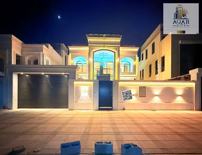 Classic villa, two floors and a roof in the most upscale areas of Ajman, large area, freehold for all nationalities, including registration fees63882823514881110