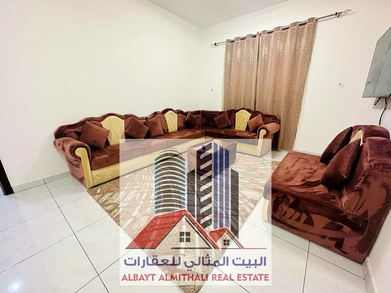 🏢🌟 شقة مفروشة من غرفة نوم واحدة للإيجار الشهري – الرشيدية 2، عجمان 🌟🏢 📍 الموقع: الرشيدية 2 – خلف حديقة السيدات، بالقرب من برج الفالكون63720685444355110