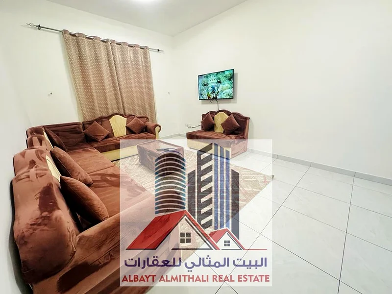 🏢🌟 شقة مفروشة من غرفة نوم واحدة للإيجار الشهري – الرشيدية 2، عجمان 🌟🏢 📍 الموقع: الرشيدية 2 – خلف حديقة السيدات، بالقرب من برج الفالكون63720685444355114