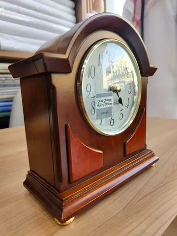 Seiko ( 9 Brown Wooden Case with Chime Mantel Clock )
