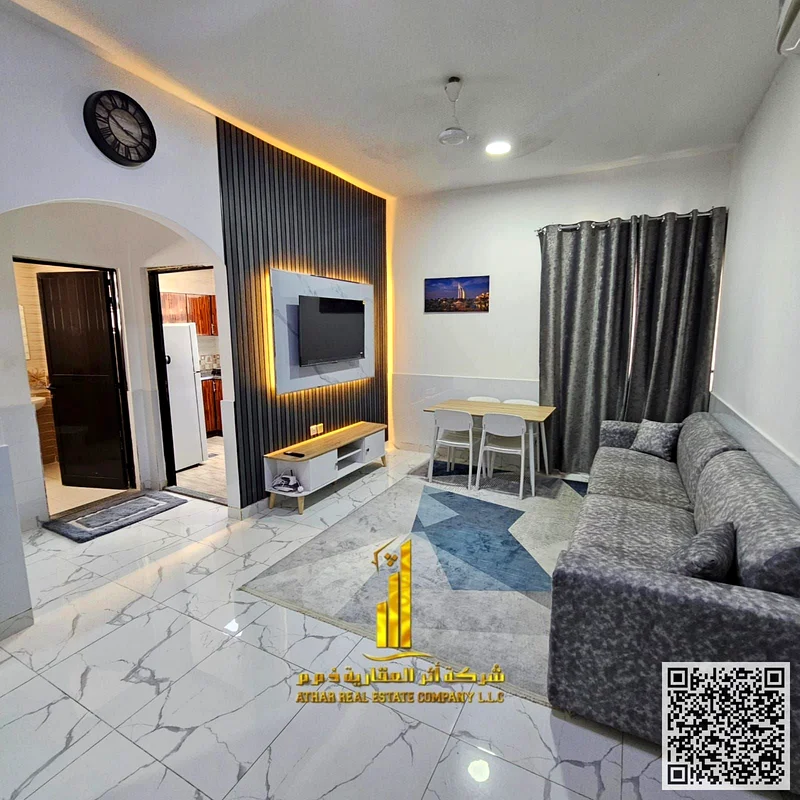 A fully furnished room and hall with elegant furniture and a spacious area in a vital area for monthly rent in Ajman, Al Jurf 2, behind Day to Day63837479733763111