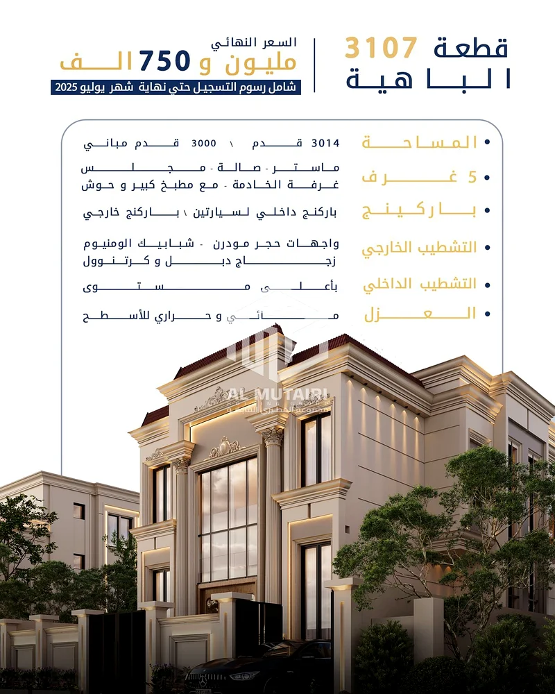 for sale in Al Bahia, Ajman | Plot No. 3107 | Land area 3,014 sq ft | Building area 3,000 sq ft | Price: AED 1,750,000, including registration fees63883359739777111