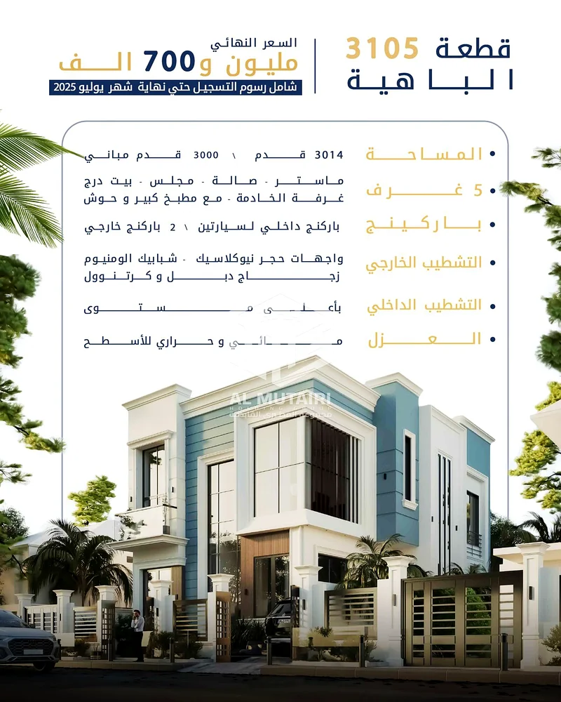 for sale in Al Bahia, Ajman | Plot No. 3107 | Land area 3,014 sq ft | Building area 3,000 sq ft | Price: AED 1,750,000, including registration fees63883359739777113