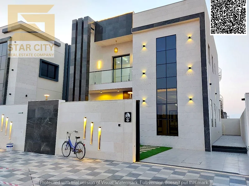 For sale, including registration fees, a 4-bedroom villa in the Al Bahia area of ​​Ajman, super deluxe finishing, freehold for all nationalities, bank63883227482113110