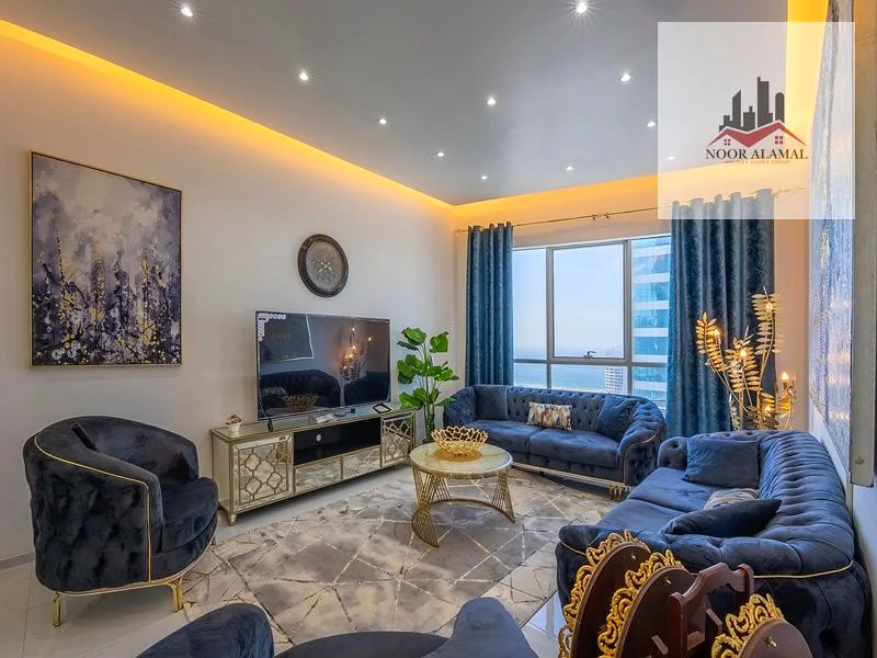 Sharjah Al Khan Beach Tower 1, two-bedroom apartment, hall, kitchen, 3 bathrooms and balcony63827987811971113