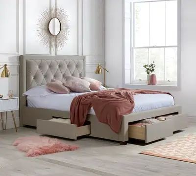 Stylish and Functional Bed with Storage Drawers