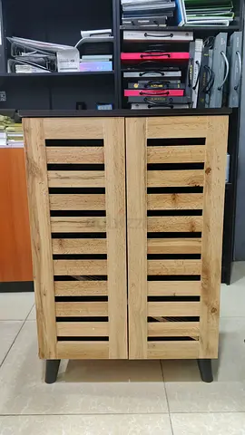 Stylish Storage Solution: Wooden Cabinet with Sleek Design