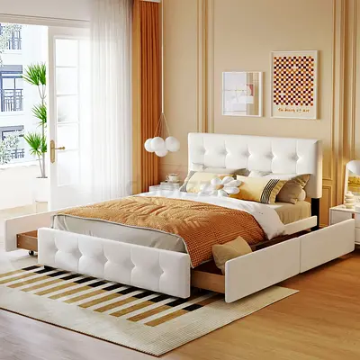 Stylish Modern Bed Frame with Storage