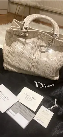 Elegance Redefined: Authentic python skin Christian Dior Handbag for Sale