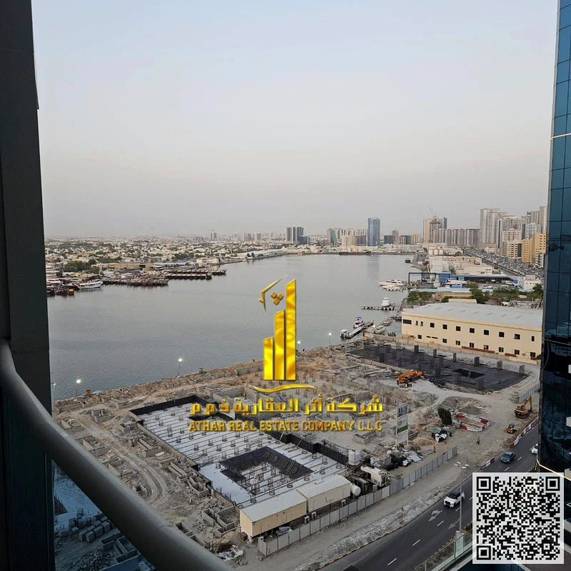 شقة مفروشة من غرفتي نوم للإيجار الشهري في عجمان - الرشيديّة - أواسيس تاورز ✔️ إطلالة على الماء، تشمل الفواتير مع صالة رياضية وبركة سباحة ومواقف سيارات63852579271169111