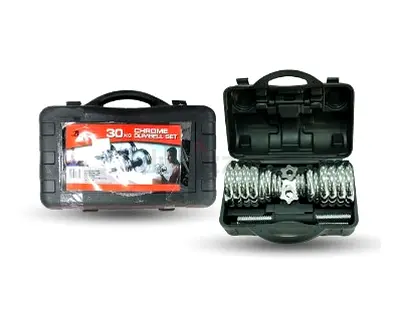 30Kg Chrome Dumbell Set With Case