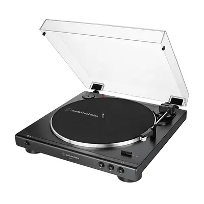 Audio-Technica AT-LP60X-BK Fully Automatic Belt-Drive Stereo Turntable, Hi-Fi, 2 Speed, Dust Cover,