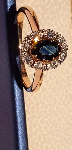 SET SAPPHIRE 14K GOLD -, FOR WOMAN RING AND BRACELET, ALL WEIGHT-13,4…, BRACELET SIZE 20X1 CM…..RING