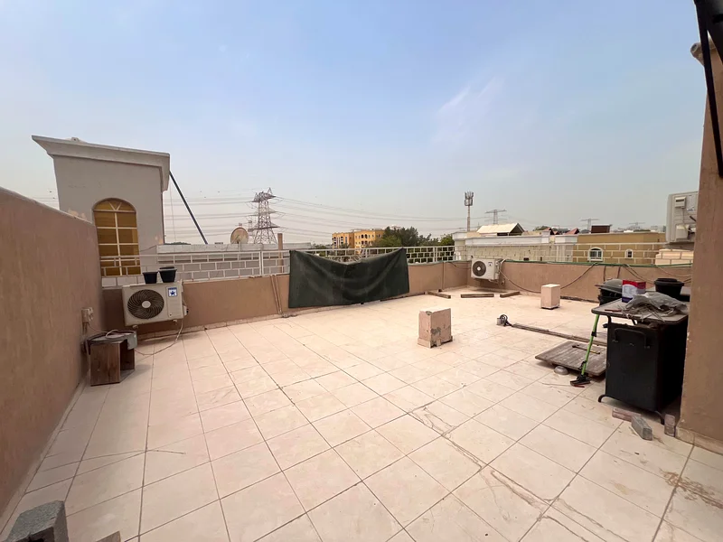 Apartment available for rent consisting of two bedrooms, a hall, two bathrooms, a large balcony, a spacious roof, large spaces, and a distinguished lo63711429326594114