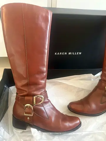Karen Millen leather high boots with zipper size 37