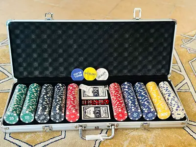 Poker chips 500 PC🧩 with number and silver box